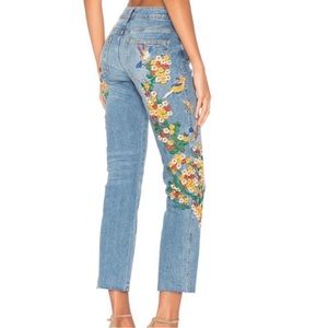 Free People Embroidered Jeans